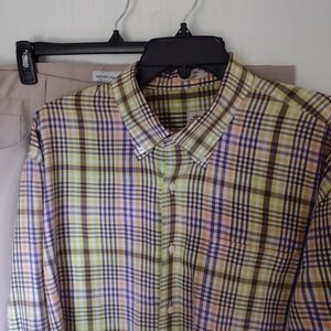 Peter Millar Multicolor Plaid Casual Button Down Shirt